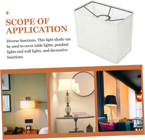 E27 8.46x7.08x4.72 Inches Kichvoe Beige Linen Lampshade for Light Socket Rectangular Floor Lamp Shade Removable Fabric