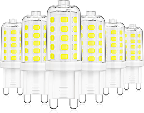 MAXvolador G9 LED Bulb Dimmable, Daylight White 6000K, 40W T4 Halogen Equivalent, 4W G9 Light Bulbs, 6 Pack