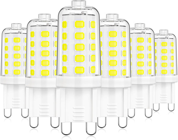 MAXvolador G9 LED Bulb Dimmable, Daylight White 6000K, 40W T4 Halogen Equivalent, 4W G9 Light Bulbs, 6 Pack