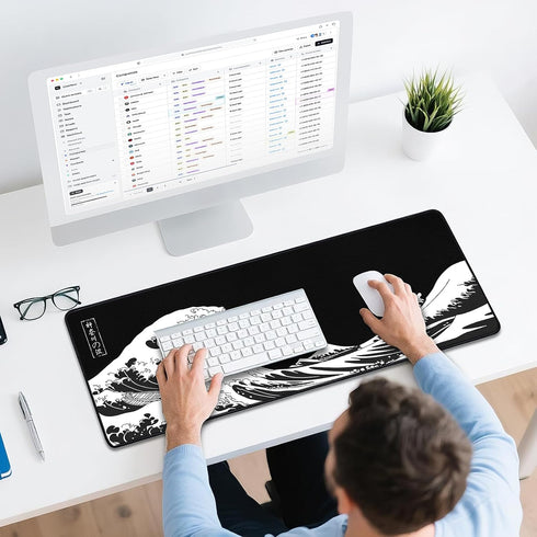 Yuhijoy (31.5 11.8inch) Mouse Pad Gaming - Desk Mat for Keyboard and Mouse - Kanagawa Large Mouse Pad for Desk