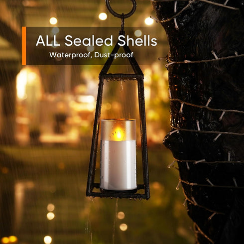 Set 3, Homemory Flameless Candles of White Acrylic LED Candles Upgraded Realistic Battery Operated Flames with Remote