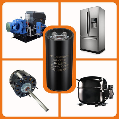 233-280 uf/MFD 110-125V VAC 50/60 Hz AC Electric Round Start Capacitor for Electric Motor Applications