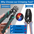 smseace Electrical Crimping Tool, Wire Crimper, Stripper and Cutter for Insulated/Bare/Heat Shrink Connectors