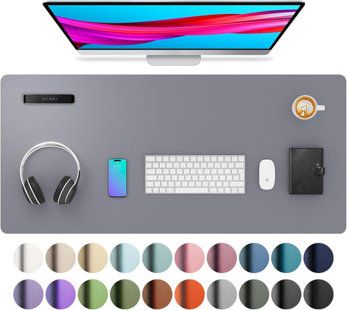 Leather Desk Pad Protector, Mouse Pad, Office Desk Mat, Non-Slip PU Leather Blotter, Waterproof Desk Writing Pad (36" x