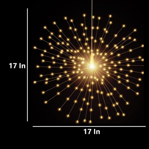200 LED Starburst Sphere Lights, Firework Lights Battery Powered, Waterproof Hanging Lights for Gardens and Christmas