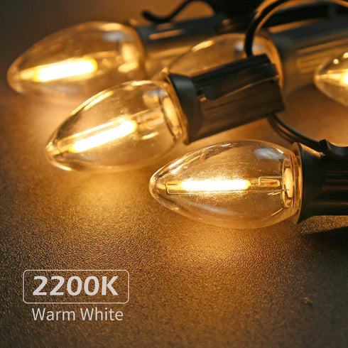 C7 Bulbs, 0.6Watt 7W, E12 Bulbs, 2200K 6 Pack, Non-Dimmable LED Night Light Equivalent to Candelabra Small Base, Edison