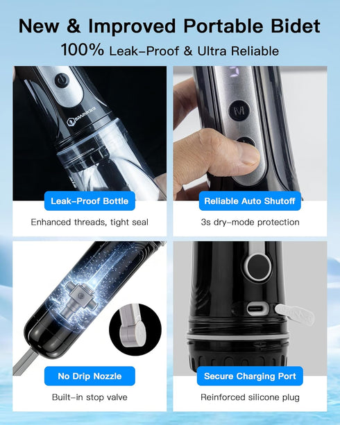 Handheld Portable Travel Bidet Sprayer, Rechargeable Electric Bidet, Peri Bottle for Women & Men, Upside Down Design