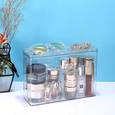 BTSKY Clear Phone Case Organizer Stackable Storage Box with Lid for Cell Phone Cases, Multifunctional Holder