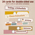 Boho Daily Schedule Pocket Chart for Classroom, 24 Double Sided Cards for Visual Schedule, Back to School Decorations