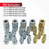 Milton EXELAIR EX0320MKIT - Air Coupler and Plug Accessory Kit, 20-Piece, 1/4" M-Style Steel/Brass