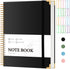 FLYING EAGLE Black Spiral Notebook, College Ruled 8.5 X 11, Large Hardcover Notebooks for School Supplies, 200 Pages
