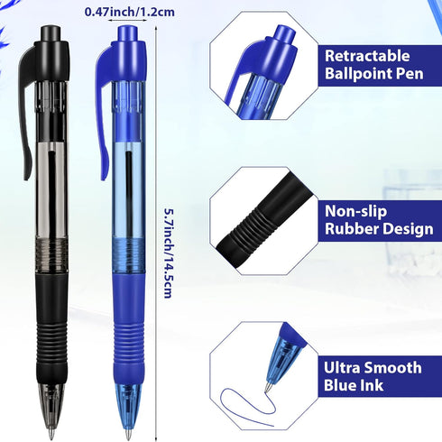 Fainne 300 Pcs Retractable Ballpoint Pens Bulk Medium Point (1.0 mm) Smooth Writing Pens for Office Supplies
