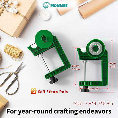 MONMEE Dispenser2 Pack 2 Tabletop Gift Wrapping Tool with Tape Adjustable Wrapping Paper Table Clamps with TapesPerfect