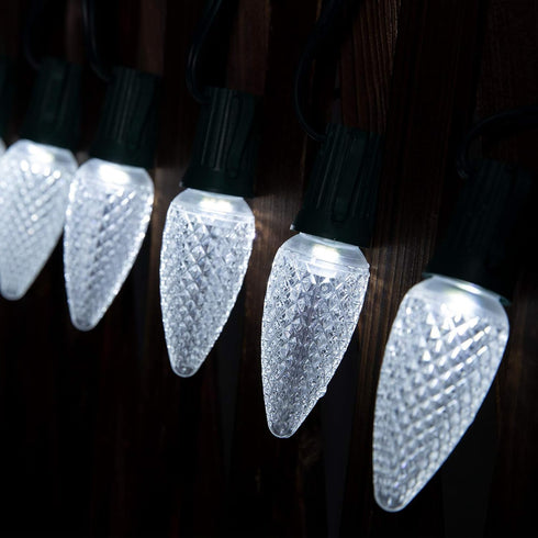 C9 50 50+2(Spare) Bulbs Christmas String Lights Outdoor Feet Led Christmas Lights, Strawberry Connectable UL Certified
