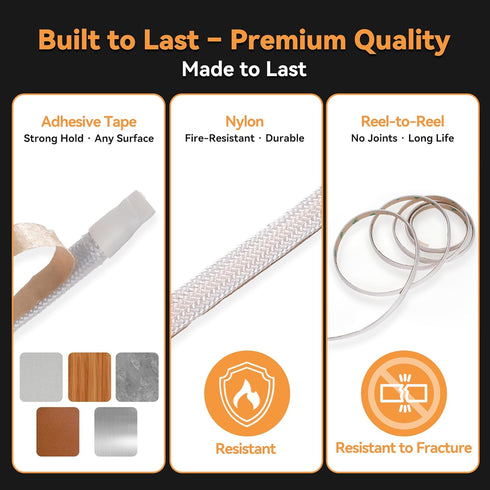 infinilux Bulb 99.96% 2400-3000K 39.37in, 1 Pack Fabric COB Strip, USB Amber Sleep Light Alternative, Blue Light