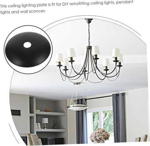 2.36 Inch Pack 6 Holibanna Chandelier Ceiling Canopy Metal Base Plate Vintage Style Pendant Light Cover for Indoor