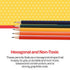 School Smart No 2 Pencils, Hexagonal with Latex-Free Erasers, Assorted Body Colors, Pack of 144