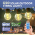 34ft G50 15 Bulbs E26 String Lights with Golden Yellow Light Guide Column LED Shatterproof Waterproof for Outdoor Patio
