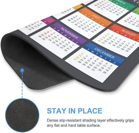 Akcdone 2026 Mouse Pad Calendar,Computer Mouse Pads Calendars Non-Slip Rubber Desk Mat Mousepad Gaming Office Keyboard