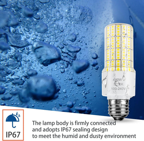 ZP A19 LED Light Bulb, 300W Equivalent, 40W, 5000 Lumen, 5000K Cool Daylight White, E26/E27 Base, 2 Count