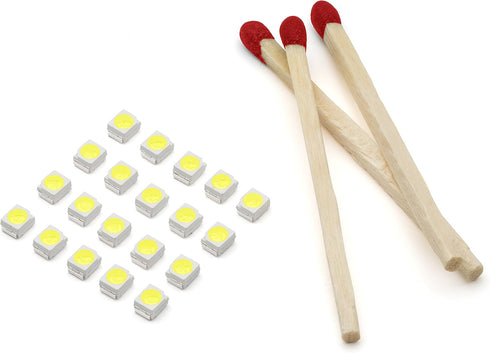 Oznium 20 pieces of PLCC-2 Surface Mount LEDs, 3528 Size SMD SMT LED - Cool White by Oznium