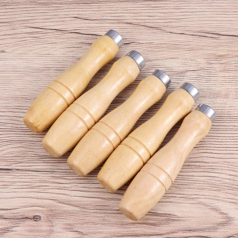DOITOOL 10PCS Wooden File Handle with Metal Collars for Woodworking, Garage Tool Maintenance
