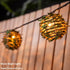 TWINKVILLA 10 Decorative Lantern String Lights, Outdoor Plug in Hanging Lights with Natural Hemp Rope Leaf Balls