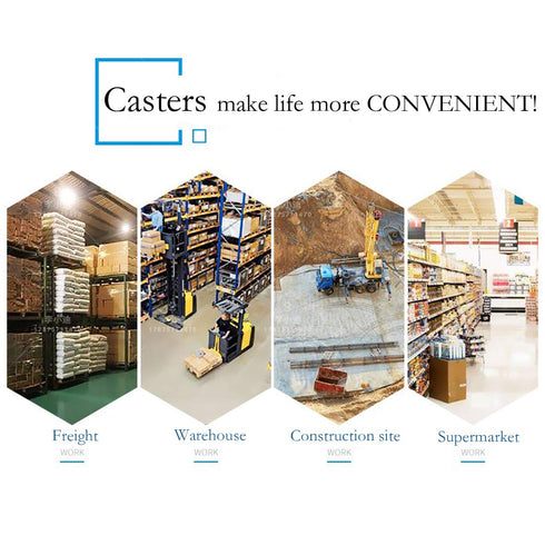 Caster Wheels, Heavy Duty Casters Threaded Stem Casters No Noise Swivel Casters Locking Castor Wheels for Funiture, Workbench, Carts (3 Inch, Imperial Size 5/16''-18×25mm)