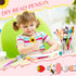 Ctosree 12 Pcs Beadable Pens Kit, DIY Cute Animals Bead Pens Making Kit with Black Ink for School Supplies