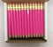 Express Pencils Deep Pink Half Pencils with Eraser - Golf, Classroom, Mini, Hexagon, Non Toxic, #2 Pencil (Box of 48)