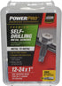 Power Pro Premium Self-Drilling Metal Screws, Zinc Plated Steel, Hex Washer Head, Box of 75 Screws