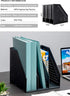 Leven Collapsible Magazine File Holder/Desk Organizer for Office Organization and Storage with 3 Vertical Compartments, Dark Grey, by Leven