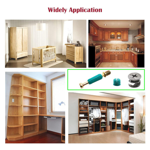 50 Set Cam Lock Fasteners Kit, 3-in-1 Furniture Connecting Hardware with Pre-Inserted Nut, Eccentric Wheel, and Dowels