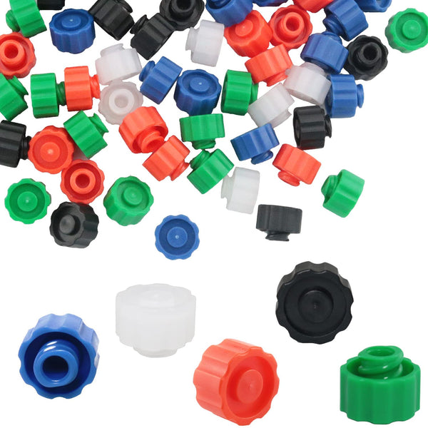 Syringe Tip Cap ITROLLE 100PCS Mixed Color Oral Tip Syringe Caps for Feeding Tubes, No Needle Tip Caps