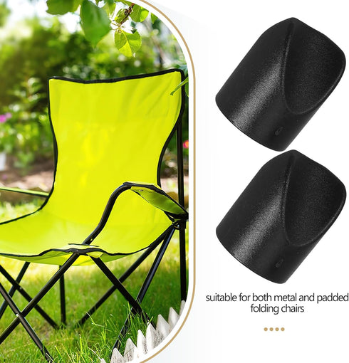 LIOOBO 8-Pack Heavy Duty Plastic Folding Chair Caps V-tip Stability Plugs for Metal Padded Chairs, Replacement End Caps