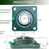 2 Pack UCF207-22 Pillow Block Bearing, Square Flange 4 Bolt Mounted, 1-3/8" Bore, Solid Cast Iron Base