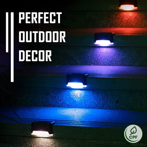 16 Pack SOLPEX Color Changing Solar Deck Lights, Waterproof LED Lights for Decks,Stairs,Fences,Yards and Patios