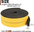Yotache 2 Rolls Black Foam Strips with Adhesive, 1" W X 3/8" T, Weather Stripping Door Seal Tape