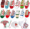 Pasimy 36 Pcs Christmas Sticky Notes, Xmas Self Stick Memo Pads, Coffee Cup Santa Notepad Set, Christmas Gift