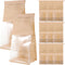 SOLUSTRE 50pcs Small Kraft Paper Bread Bags with Window Portable Bakery Packaging