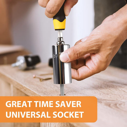 Super Universal Socket Tool Gifts for Men, 2 Pack Christmas Stocking Stuffers with Power Drill Adapter (7-19 MM)