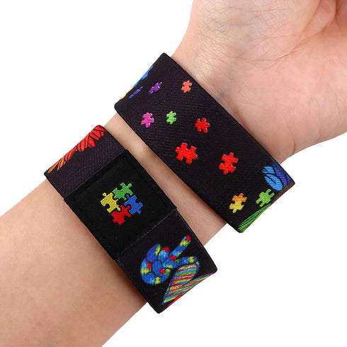 Nanafast Autism Awareness Bracelet - Colorful Elastic Wristband for Women & Men