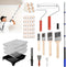 Veebuyla Paint Roller Kit with Extension Pole, 2-4FT Adjustable Pole, Professional 27-Piece Paint