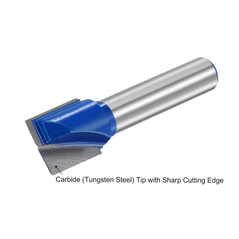 uxcell 13mm Dia 8mm Shank Bottom Cleaning Router Bit, 2 Flutes Carbide Tipped Cutter for Woodworking