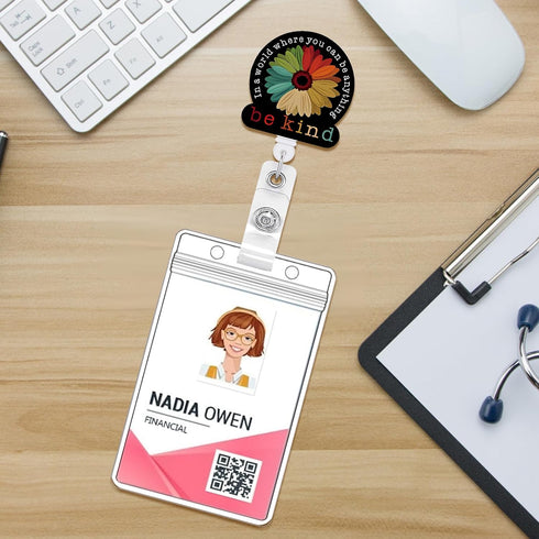 Dooyilets Badge Reels Holder Retractable, ID Card with Alligator Clip for Nurse Name CNA, Funny Badge Reel, Student ID