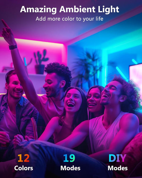 Dimmable, 5050 HitLights LED Strip Lights, Small LED Light Strips RGB Color Changing LED Tape Light with Remote