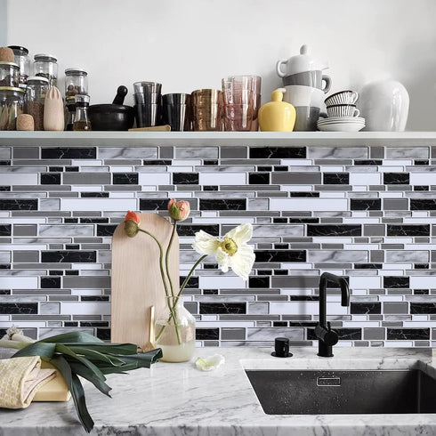 Livebor Peel and Stick Backsplash Wallpaper, 11.8inch x 196.8inch Tile Contact Paper for Kitchen Countertops