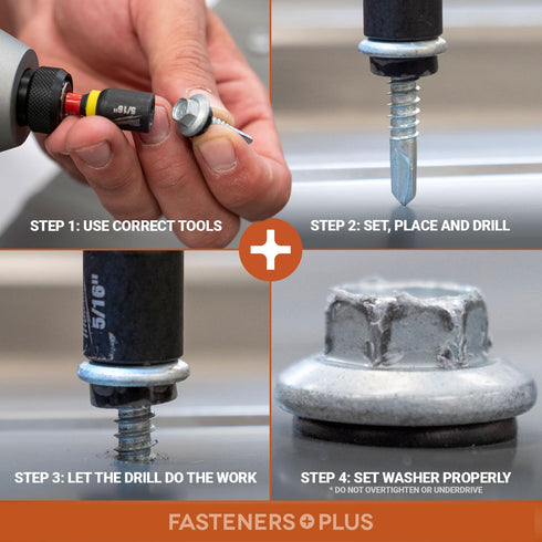 ST Fastening Maxx SteelBinder: #12 x 1" Galvanized Screws with EPDM Rubber Washer, 250-Count