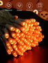 cshare 9.8ft 30LED Halloween String Lights Battery Operated With Timer - Orange Waterproof Lights for Outside