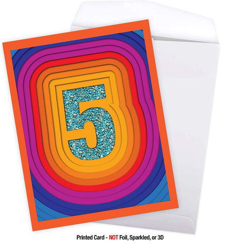 The Best Card Company - 5th Wedding Milestone Anniversary Notecard Jumbo 8.5 x 11 w/Envelope (Not Foil)